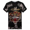 ED Hardy Short V T Shirts Mens Classic Tiger Black Cheap