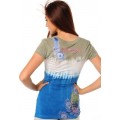 Ed Hardy T Shirts Feather Blue For Women