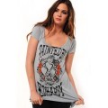Ed Hardy T Shirts Luck Grey Translucent For Women