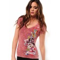 Ed Hardy T Shirts Magic Butterfly Red For Women