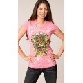 Ed Hardy T Shirts Tiger Bolt Pink For Women