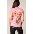 Ed Hardy T Shirts Tiger Bolt Pink For Women