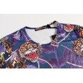 Ed Hardy T Shirts Tigers Purple Blue For Men