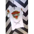 Mens Ed Hardy Short Tee Tiger Butterfly Logo In White