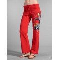 Ed Hardy Tight Pants Black Leopard Red For Women