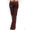 Ed Hardy Tight Pants Pockets Wine Red For Women