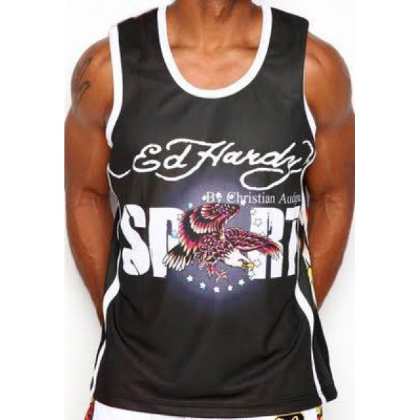 ED Hardy Mens Muscle Shirts Eagle Sport In Black