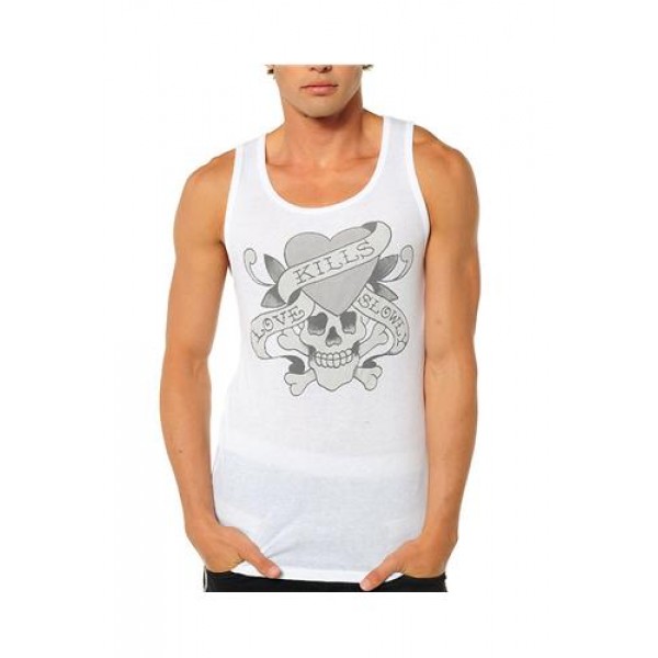ED Hardy Muscle Shirts Love Kill Slowly White For Men