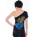 Ed Hardy Vest Blue Tiger Black For Women