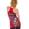 Ed Hardy Vest Bolt Skull Rose Red For Women