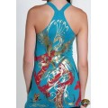 Ed Hardy Vest Gold Phoenix Blue For Women