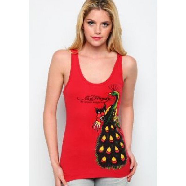 Ed Hardy Vest Peacock Red For Women